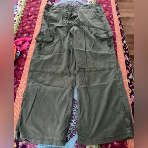 American Eagle Outfitters “Dreamy Drape” Green Cargo Pants